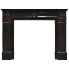 Antique Fireplace Mantel in Black Marble