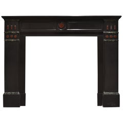 Antique Fireplace Mantel in Black Marble