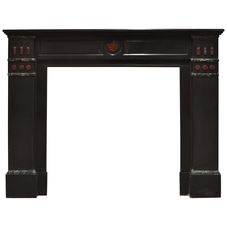 Antique Fireplace Mantel in Black Marble at 1stDibs