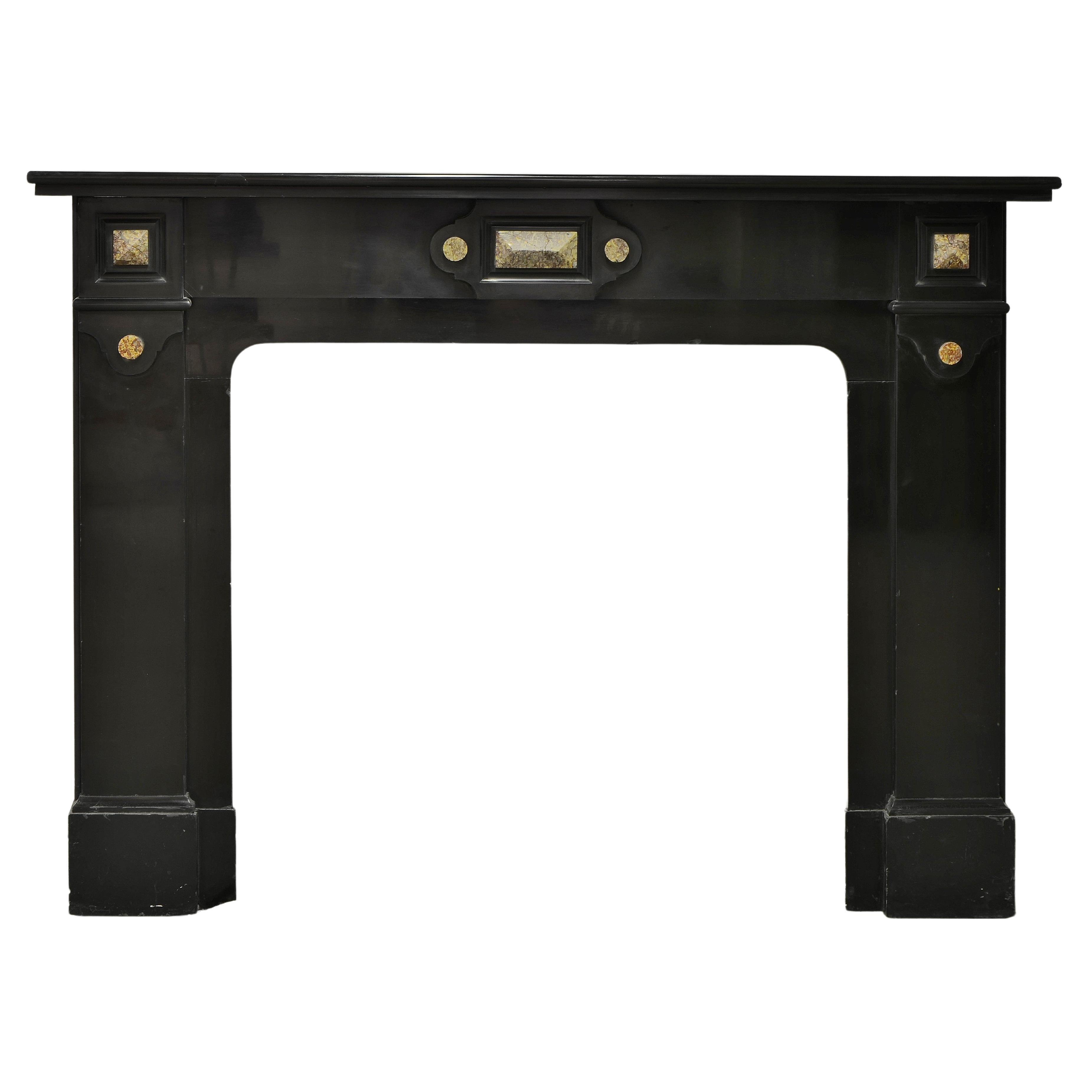 Antique Fireplace Mantel in Black Marble at 1stDibs black fireplace