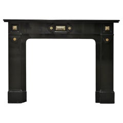 Antique Fireplace Mantel in Black Marble