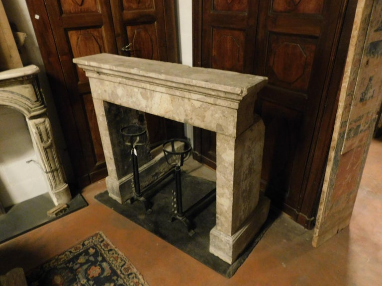 Antique Fireplace Mantel In Breccia Beige Marble 1800 Rome For Sale At 1stdibs