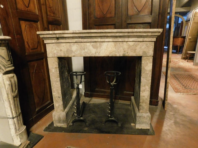 Antique Fireplace Mantel In Breccia Beige Marble 1800 Rome For Sale At 1stdibs
