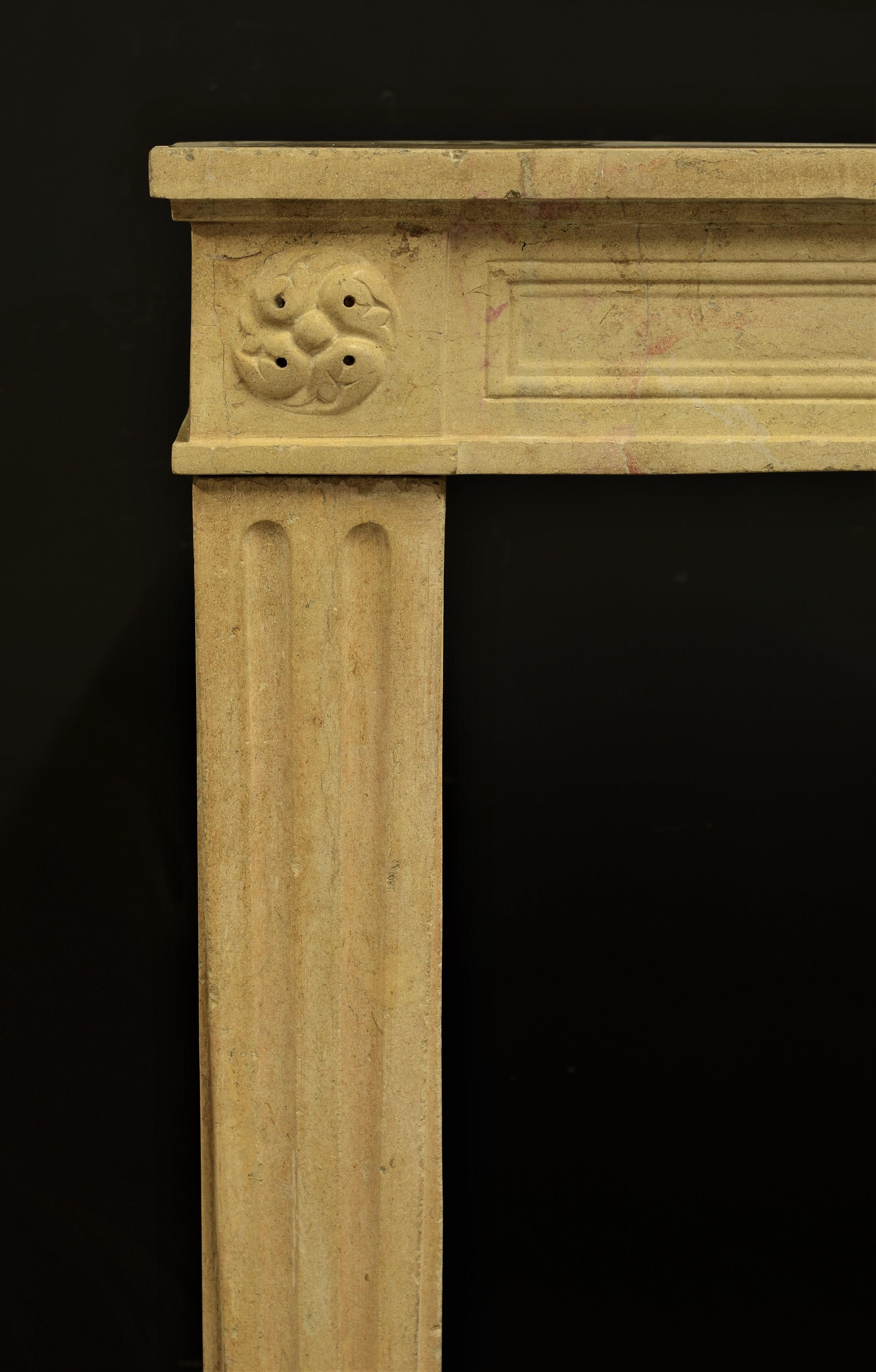 French Antique Fireplace Mantel in Limestone