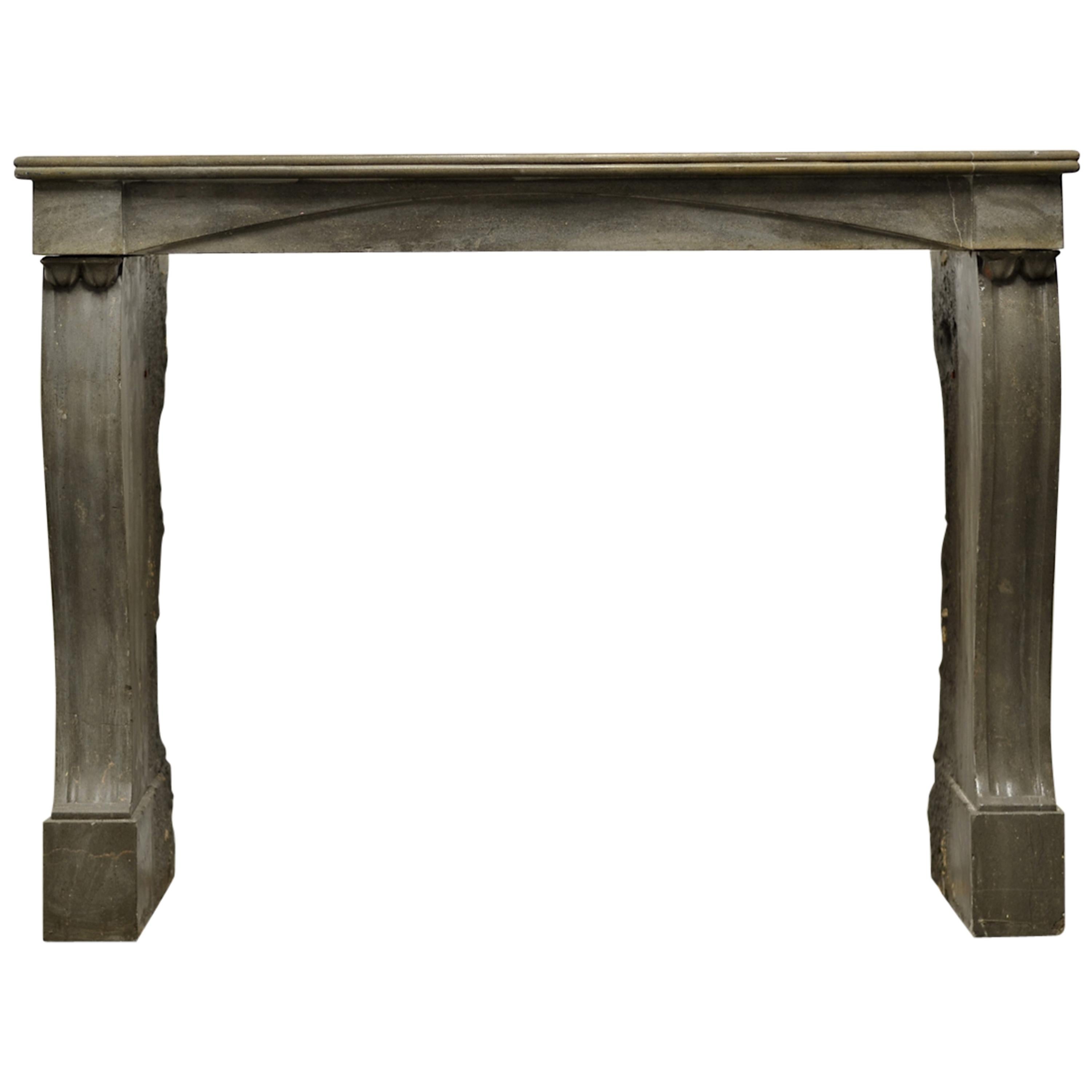 Antique Fireplace Mantel in Limestone For Sale