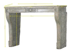 Antique Fireplace Mantel In Limestone With Patina For Elegant Homedecor