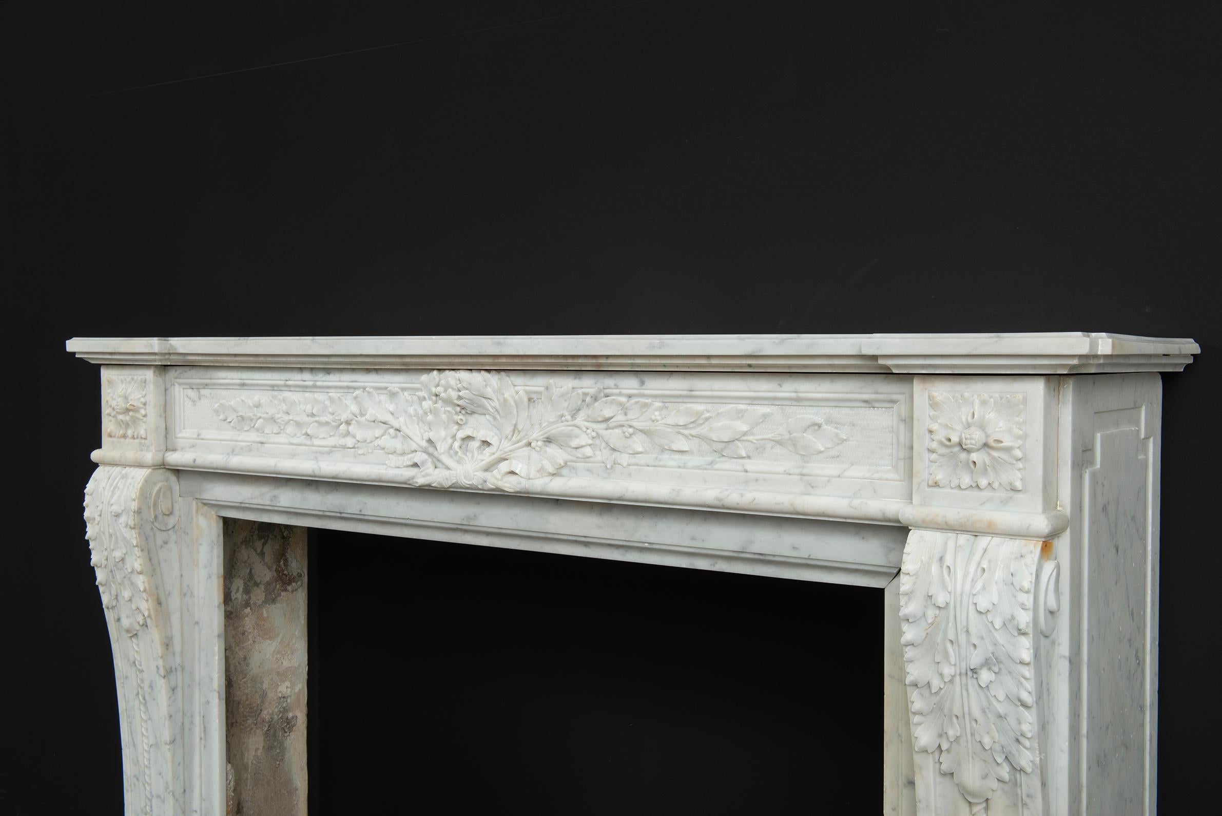 Antique Fireplace Mantel in Louis XVI Style For Sale 9
