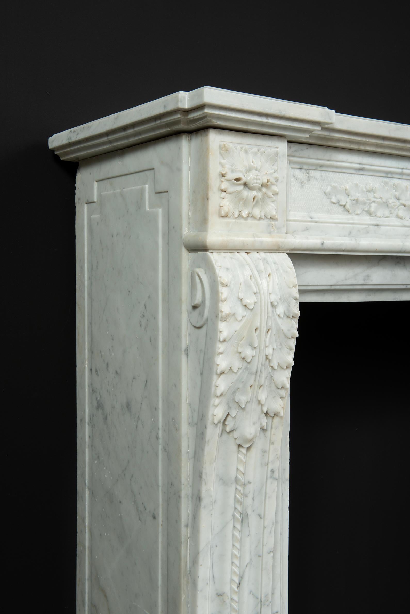 Antique Fireplace Mantel in Louis XVI Style For Sale 14