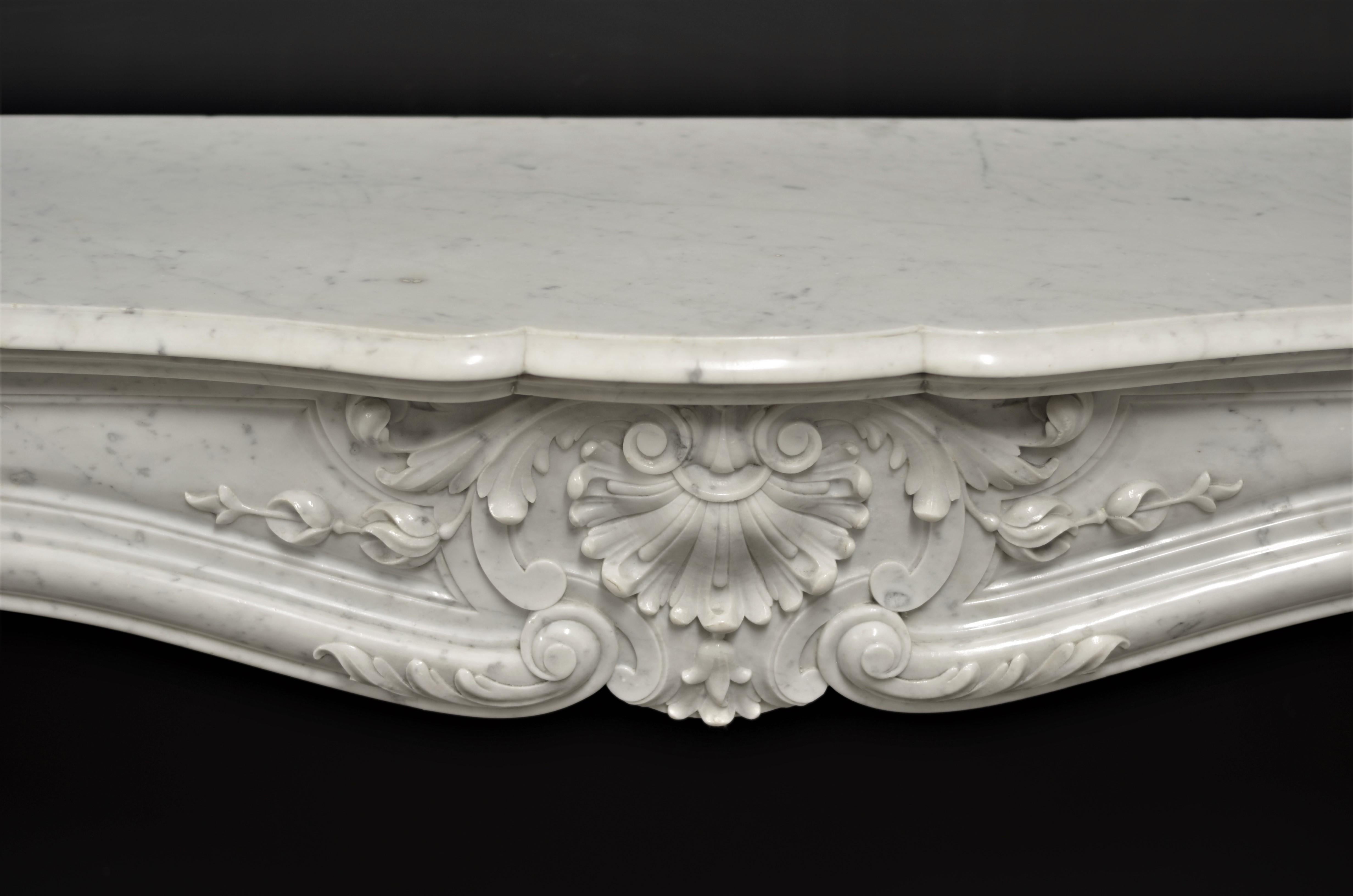 Antique Fireplace Mantel in White Marble 6
