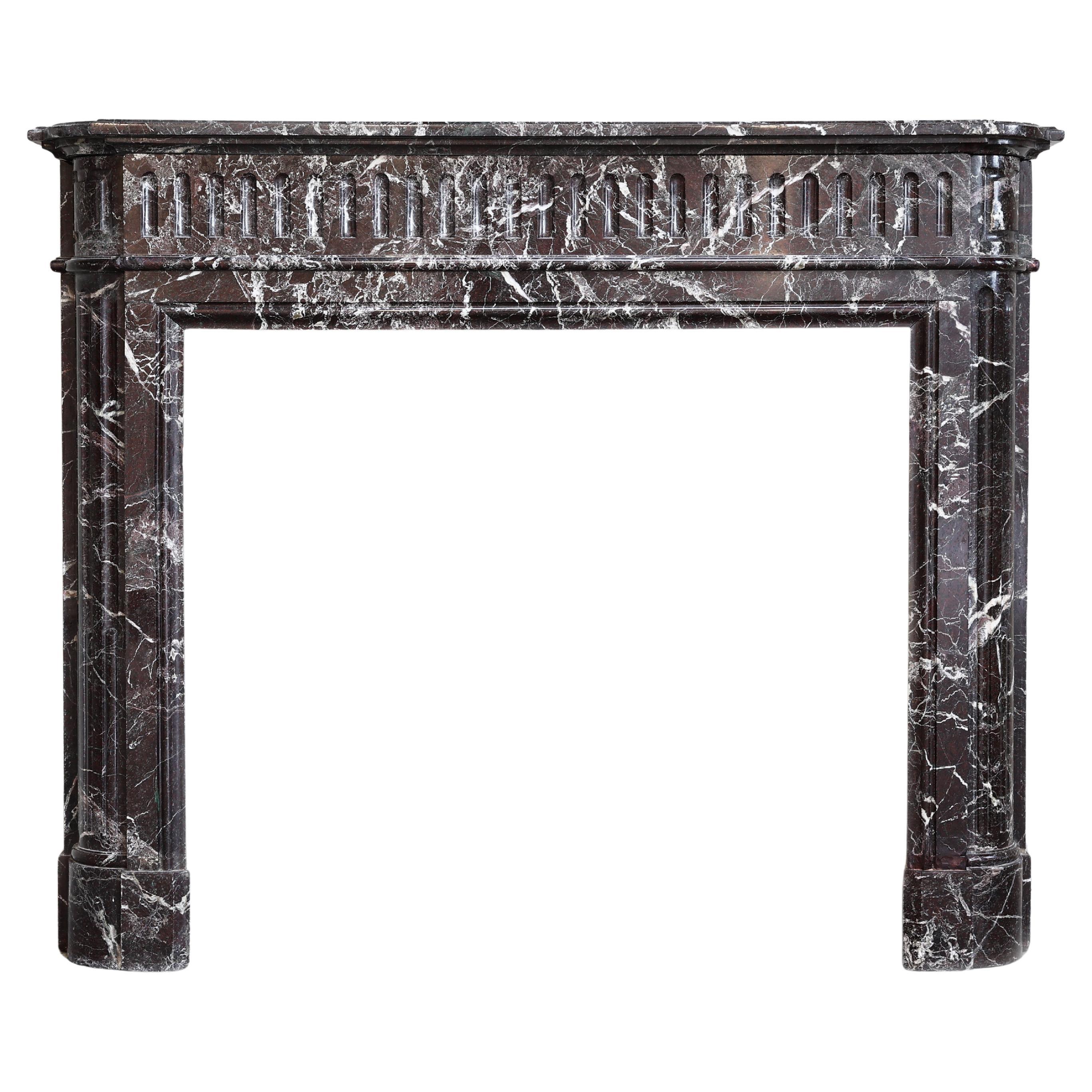 Caminetto antico - marmo Levanto Rouge - XIX secolo - Luigi XVI