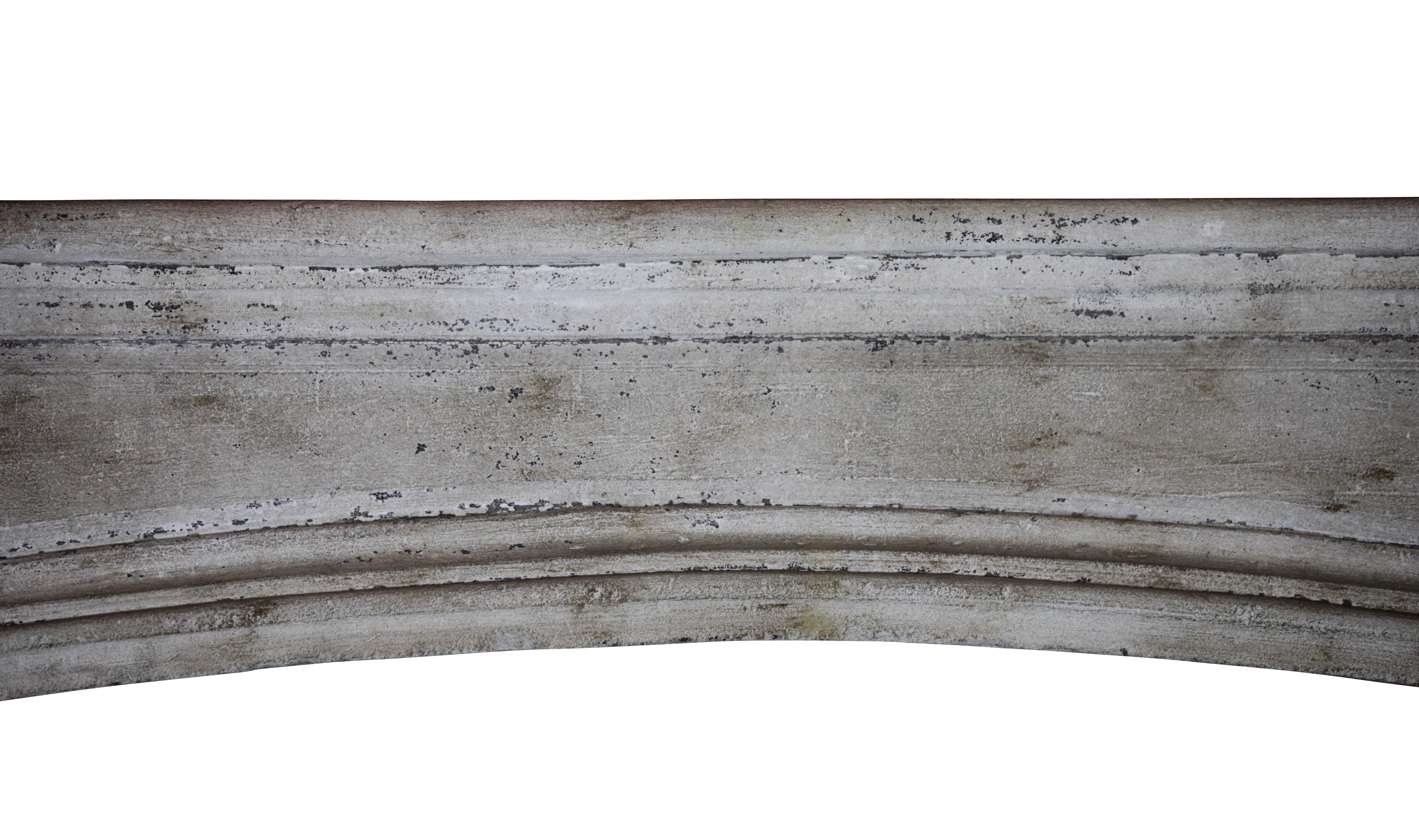French Antique Fireplace Mantel With Rustic Look For Sale