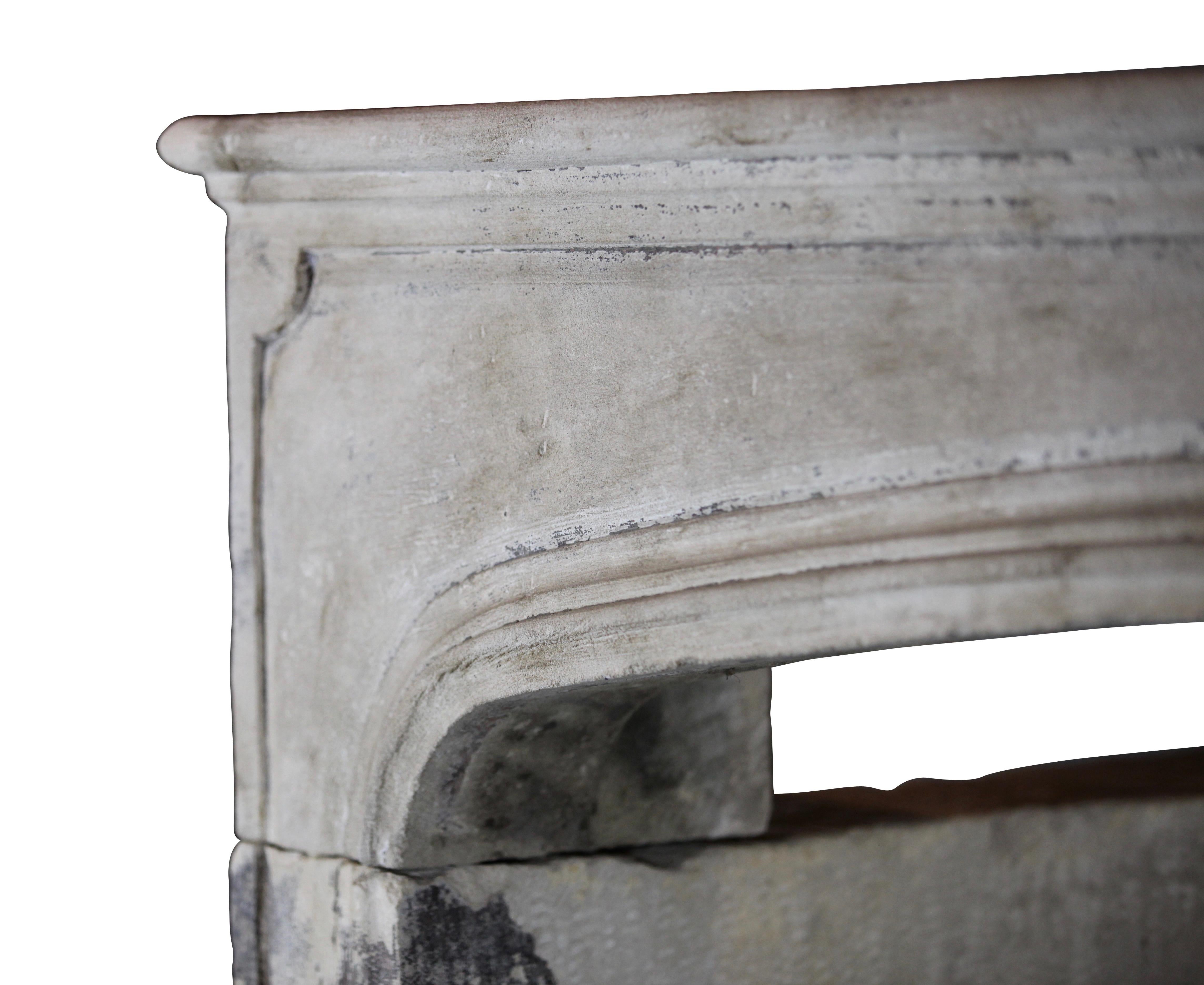 Hand-Carved Antique Fireplace Mantel With Rustic Look For Sale