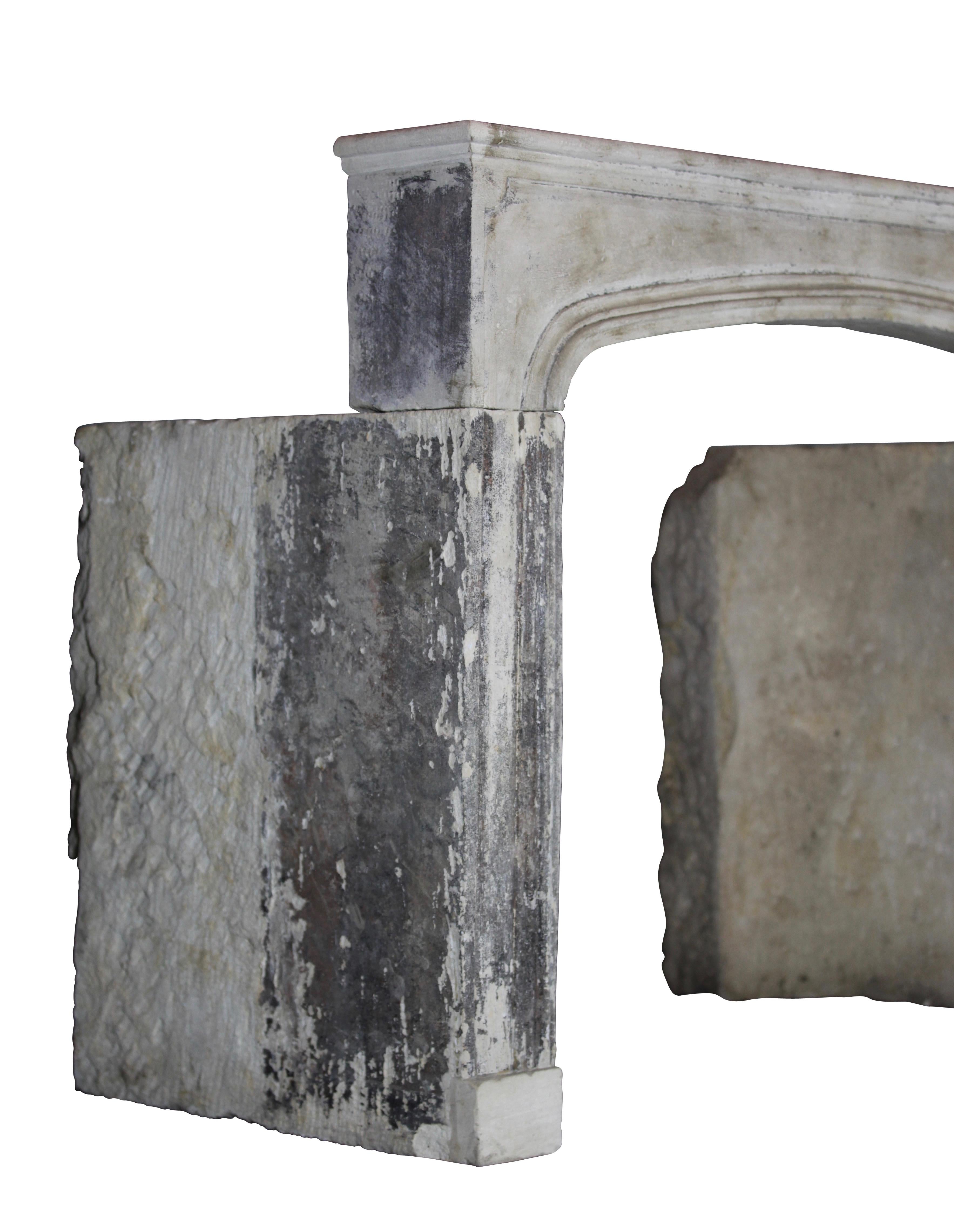 18th Century and Earlier Antique Fireplace Mantel With Rustic Look For Sale