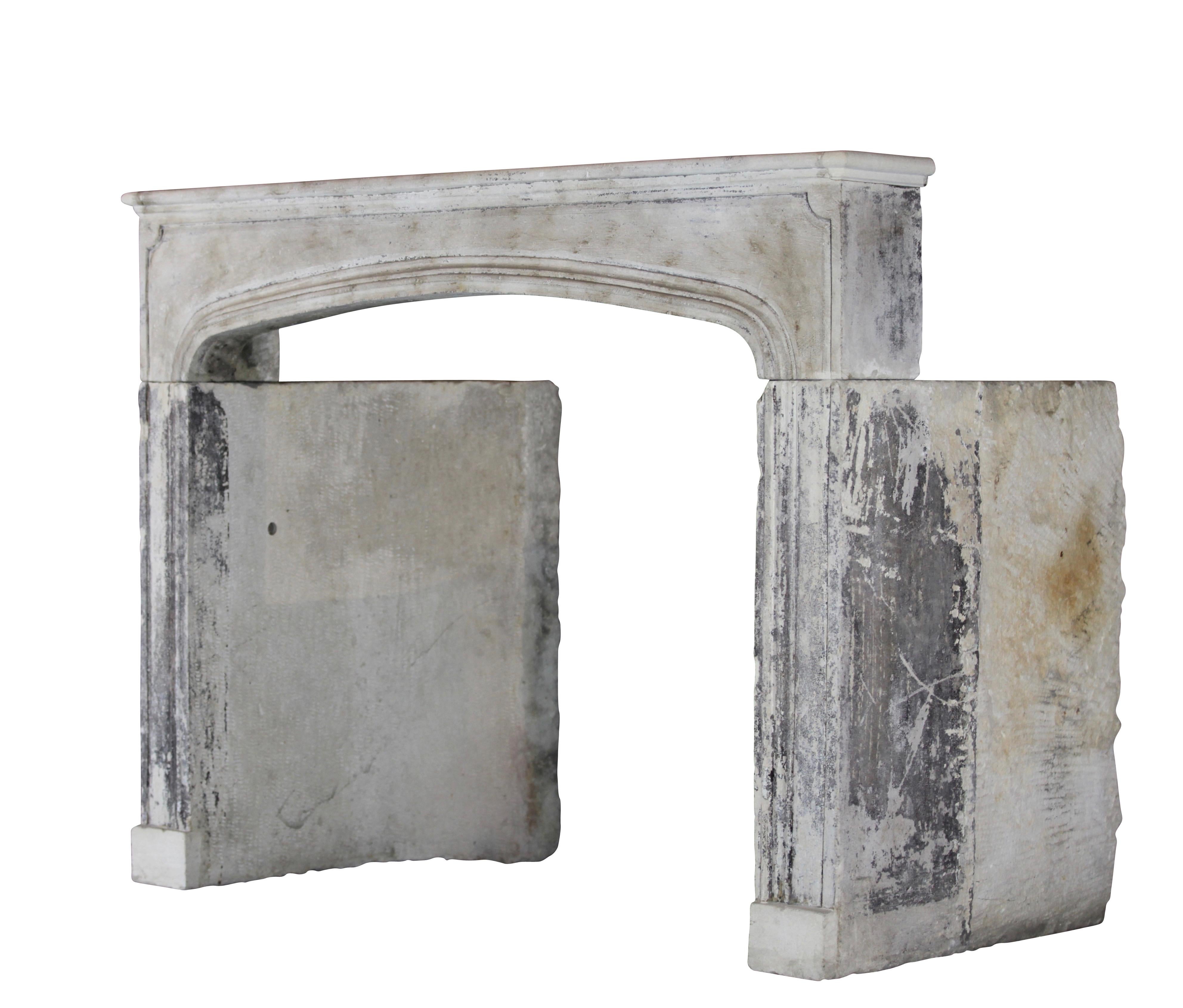 Stone Antique Fireplace Mantel With Rustic Look For Sale