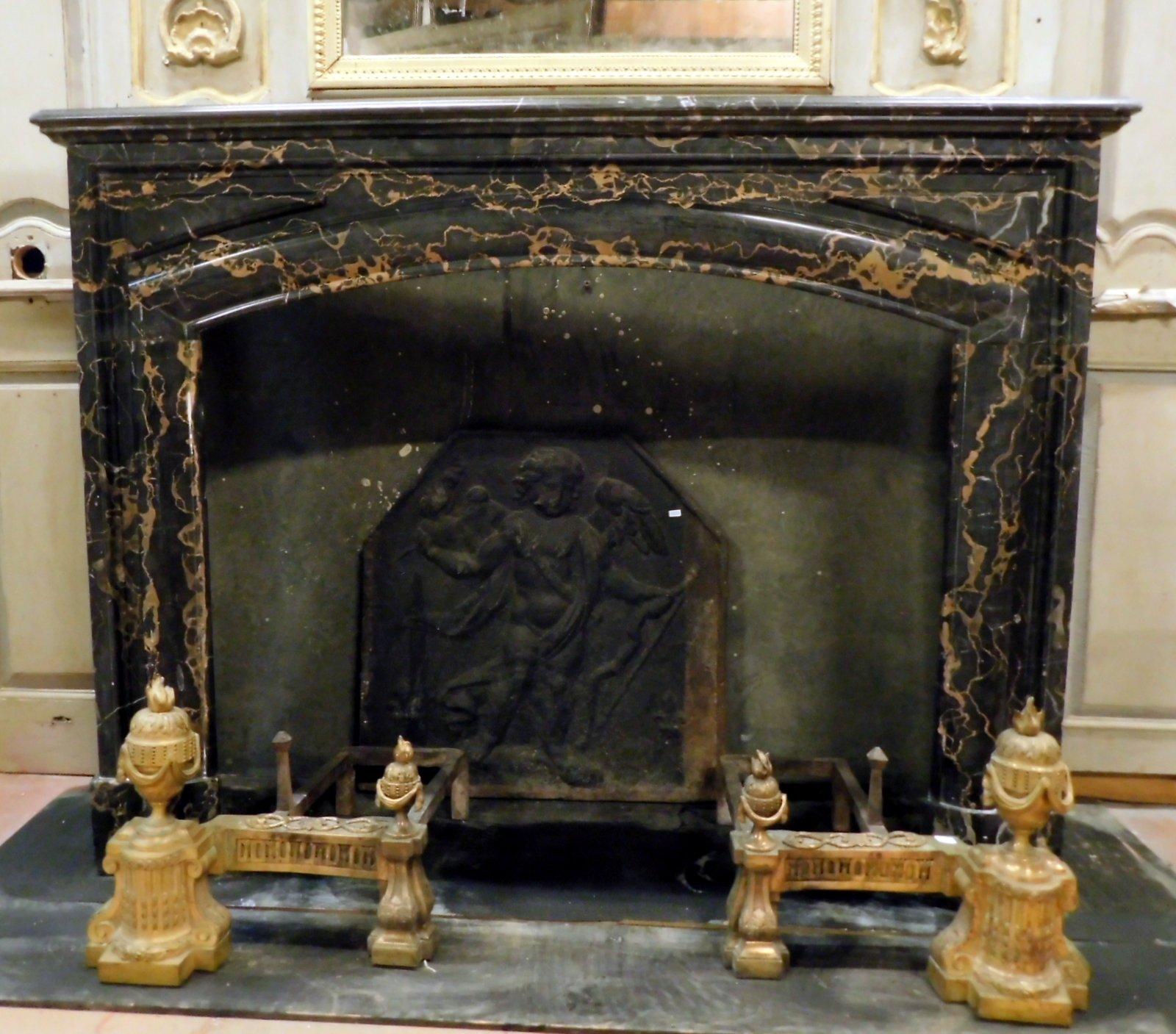 Antique mantel fireplace, carved with 
