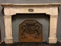 Antique Fireplace Mantle in Calacatta Stone & Black Portoro Marble, '700 Italy