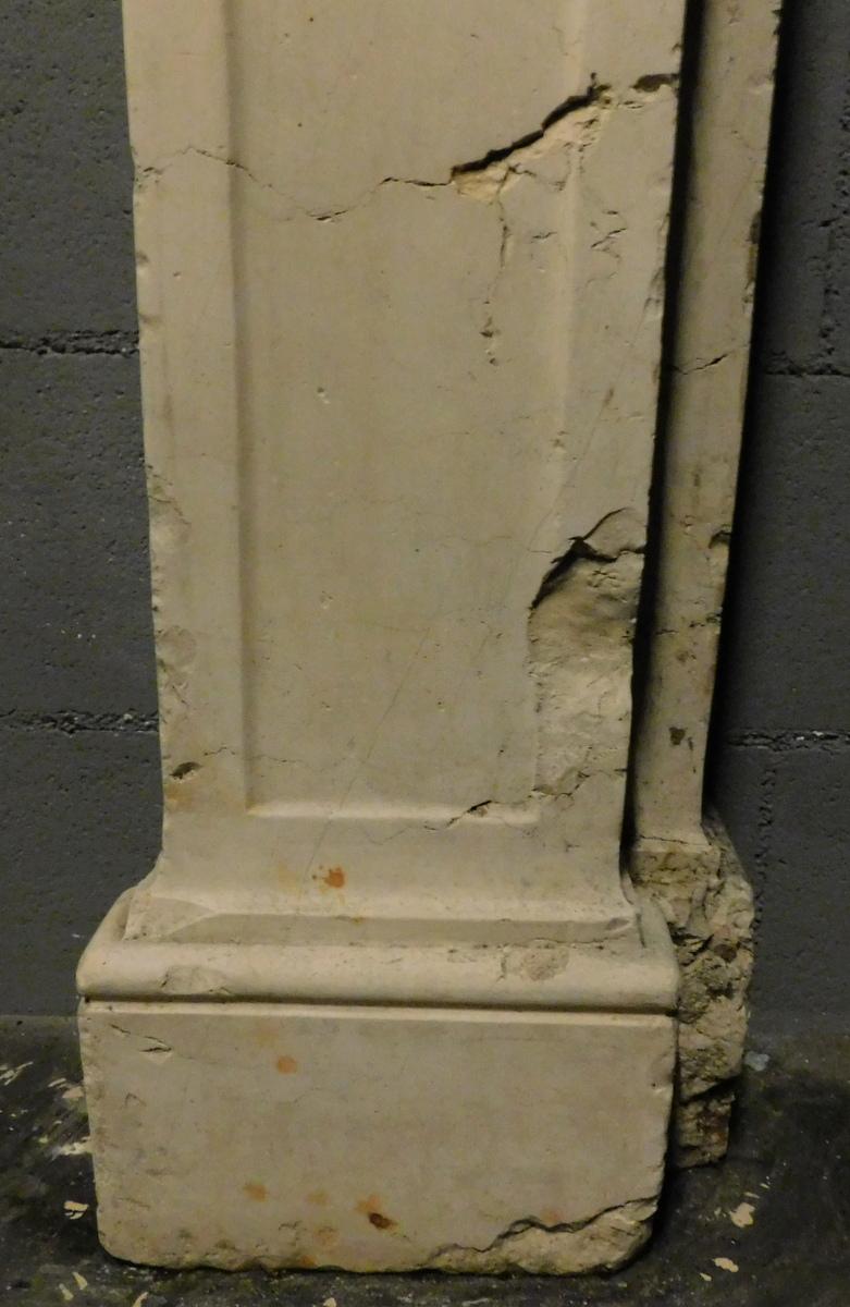 Hand-Carved Antique Fireplace Mantle in Calacatta Stone & Black Portoro Marble, '700 Italy For Sale