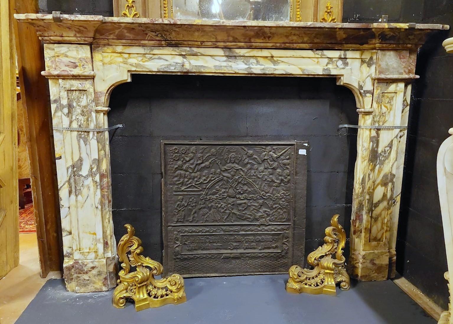 Ancient mantel fireplace, hand-carved in precious 