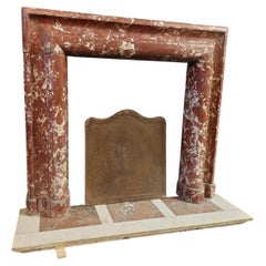 Antique Fireplace Mantle in Red Marble, Shape Salvatore Rosa Early 1900s Italy