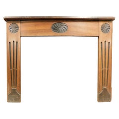 Used Fireplace Mantle Walnut Wood, Ebonized Sculptures, Charles X, Italy