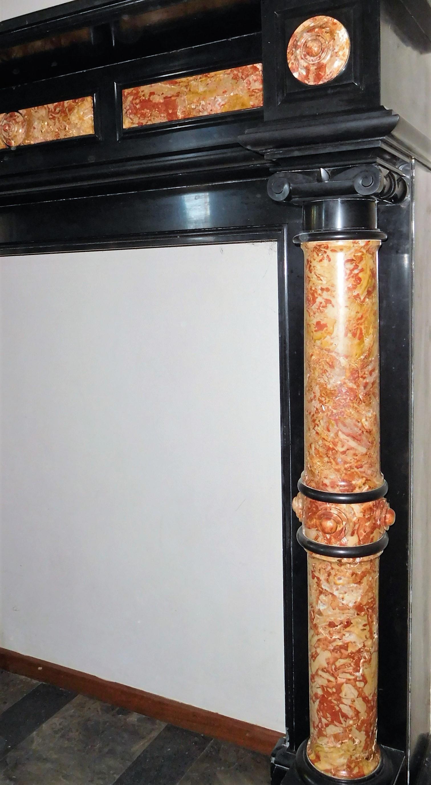 fireplace with columns