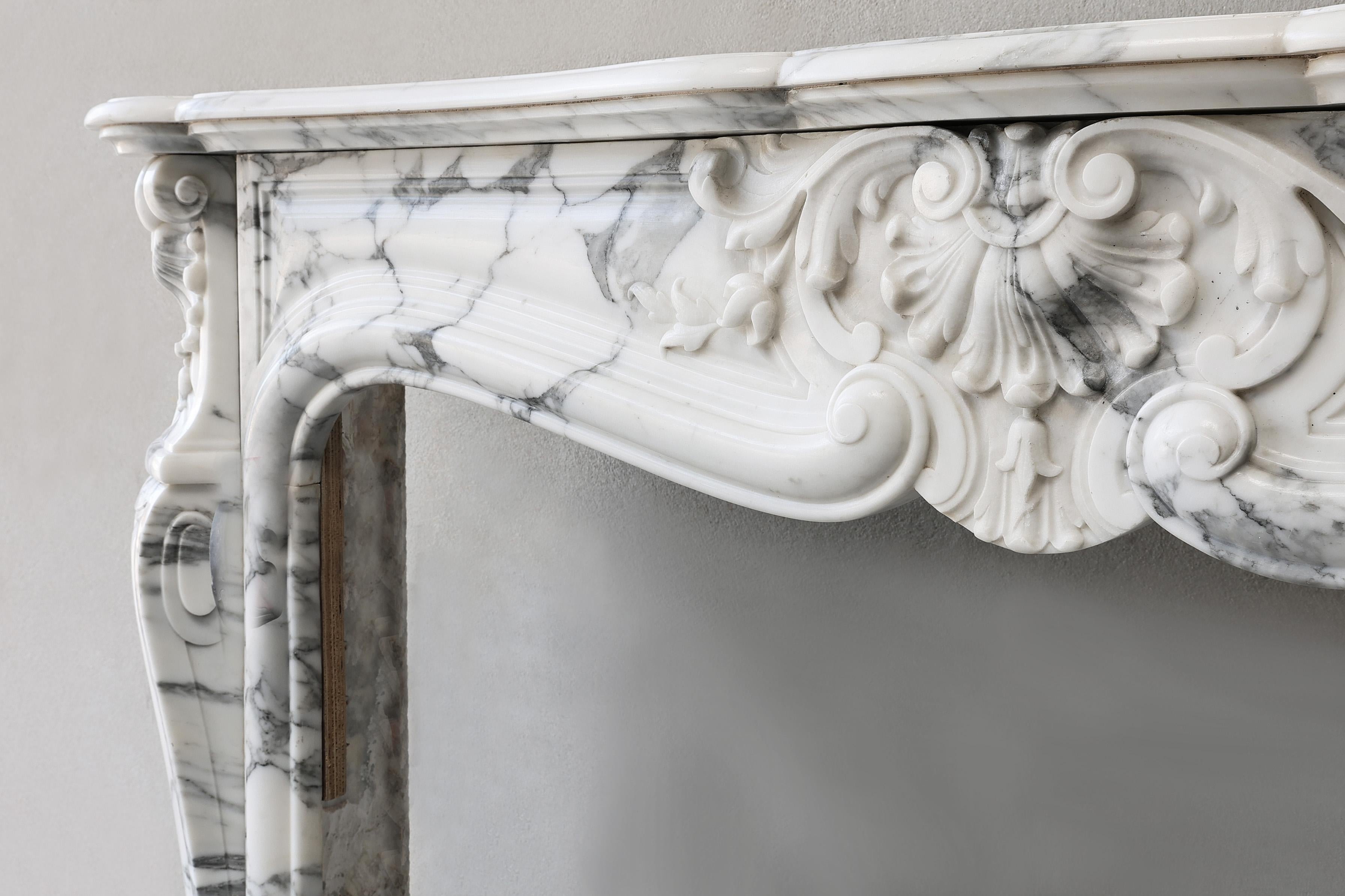 19th Century Antique Marble Fireplace Mantel