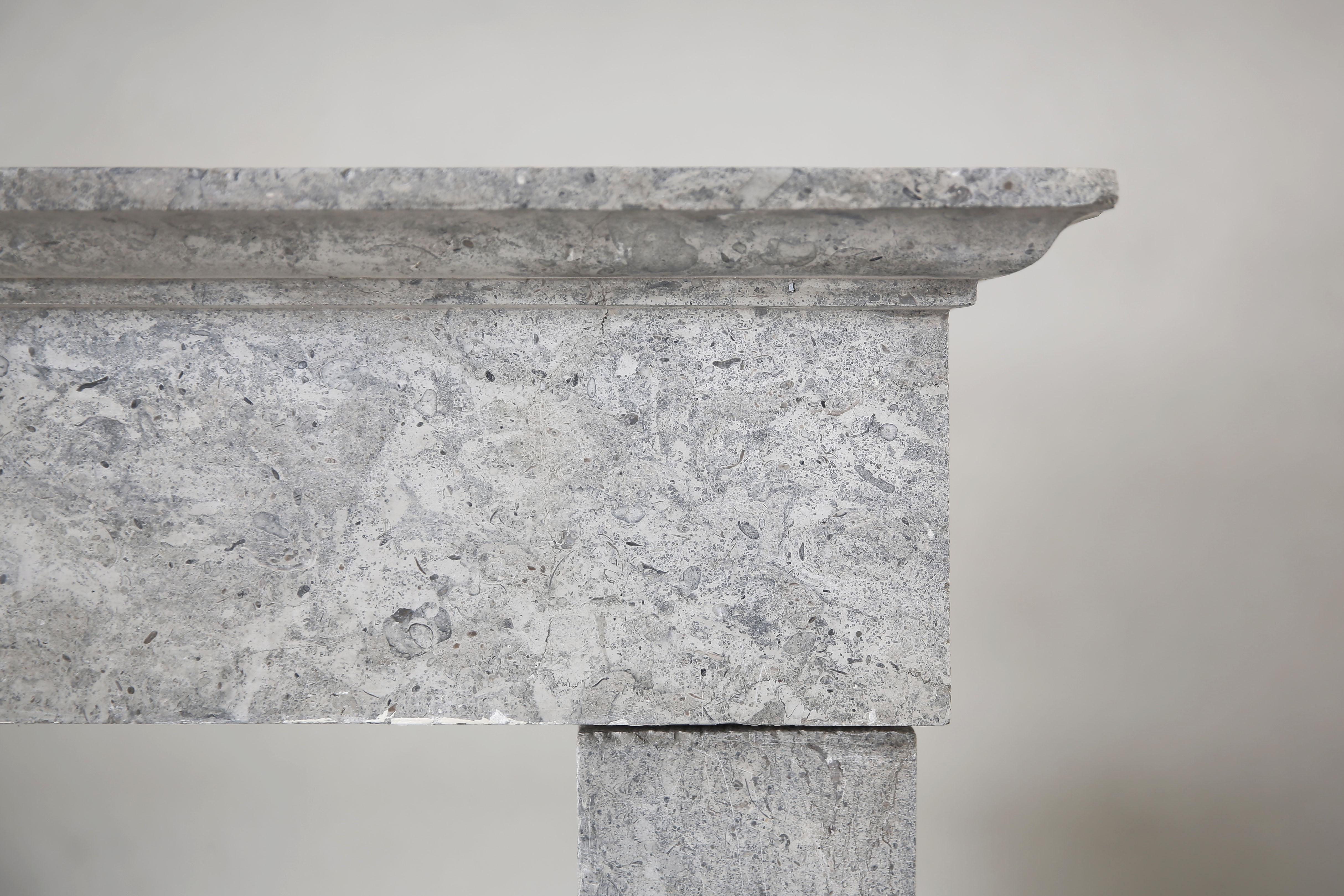 Limestone Antique Fireplace of Beautiful Marble Stone, 19th Century, Campagnarde Style