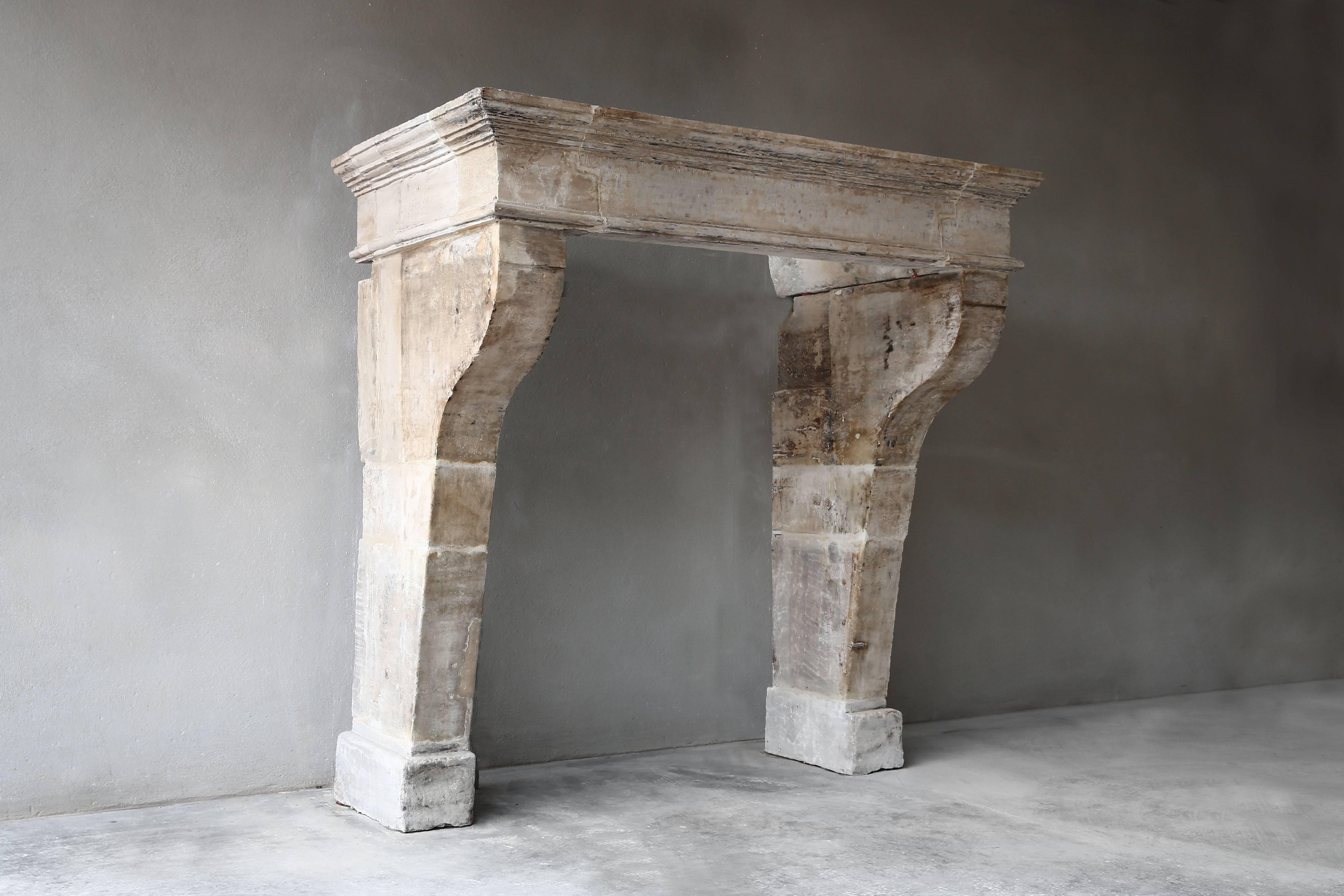 Recently we have found this beautiful stylish antique fireplace in France. Characteristic is the quiet style of the fireplace, also called Campagnarde. The cornice has several recesses, making this cheminee more graceful. A fireplace with lots of