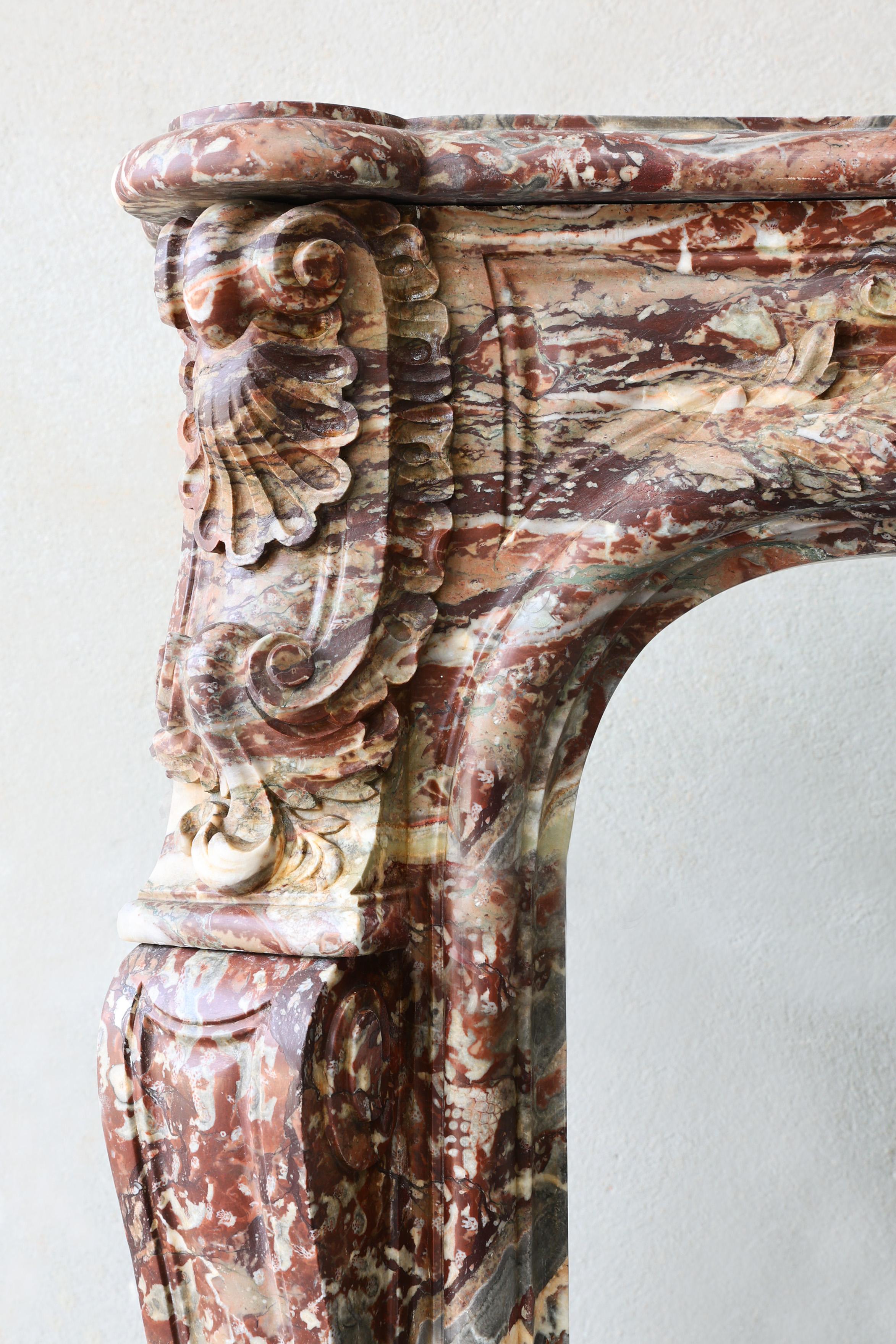 Antique Marble Fireplace Mantel For Sale 4