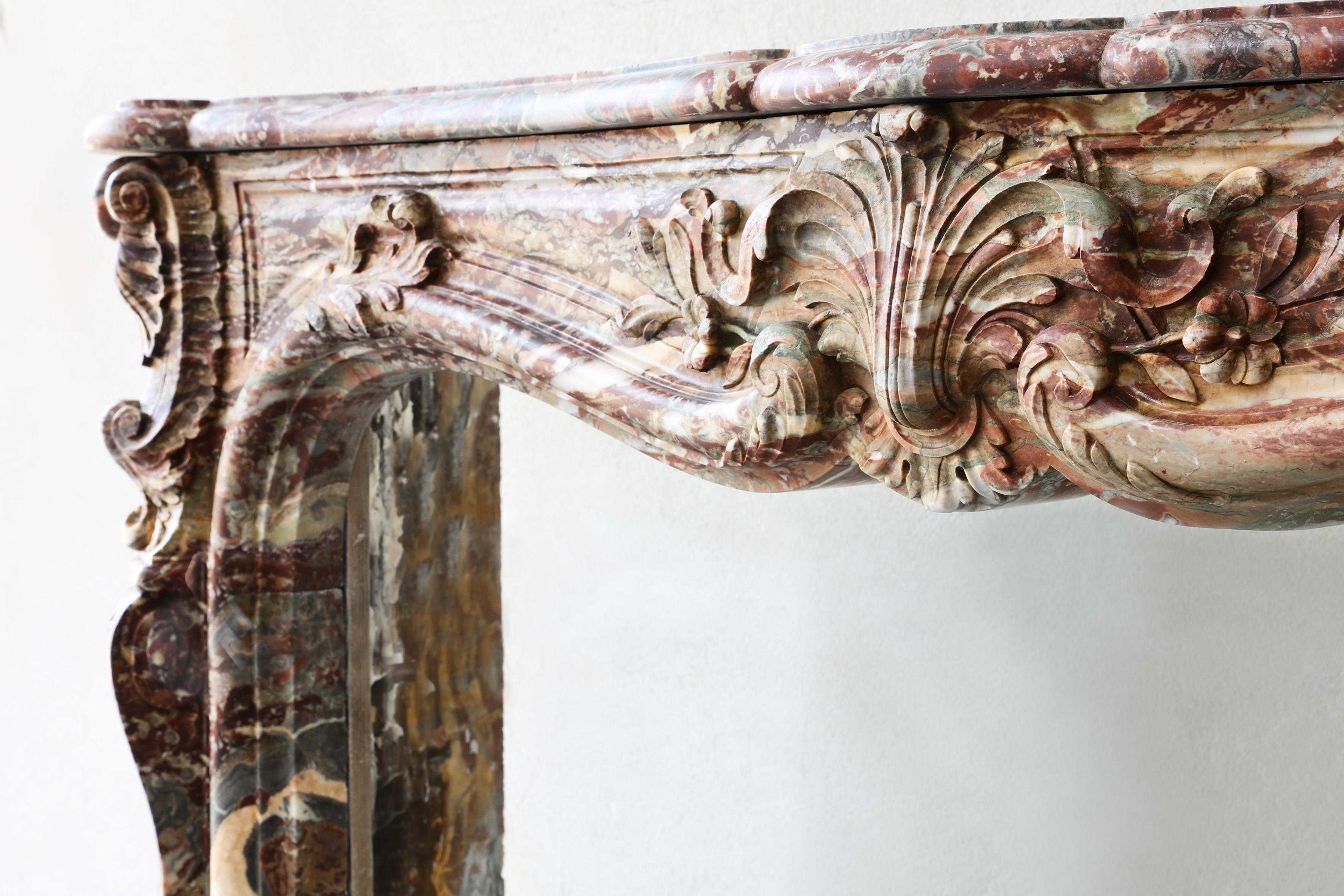 19th Century Antique Marble Fireplace Mantel For Sale