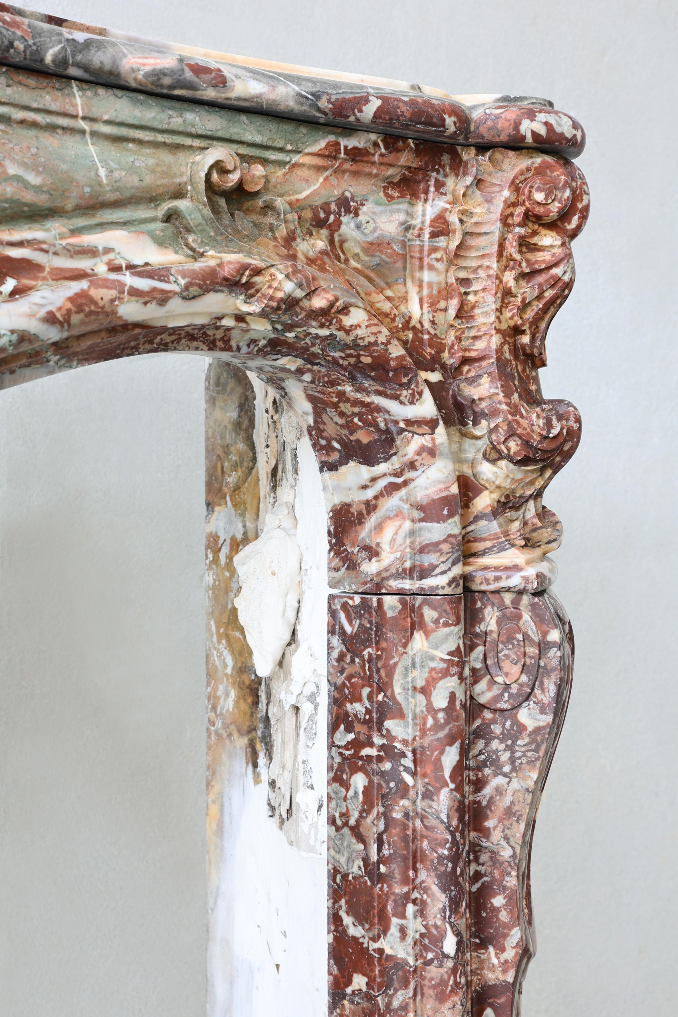 Antique Marble Fireplace Mantel For Sale 3