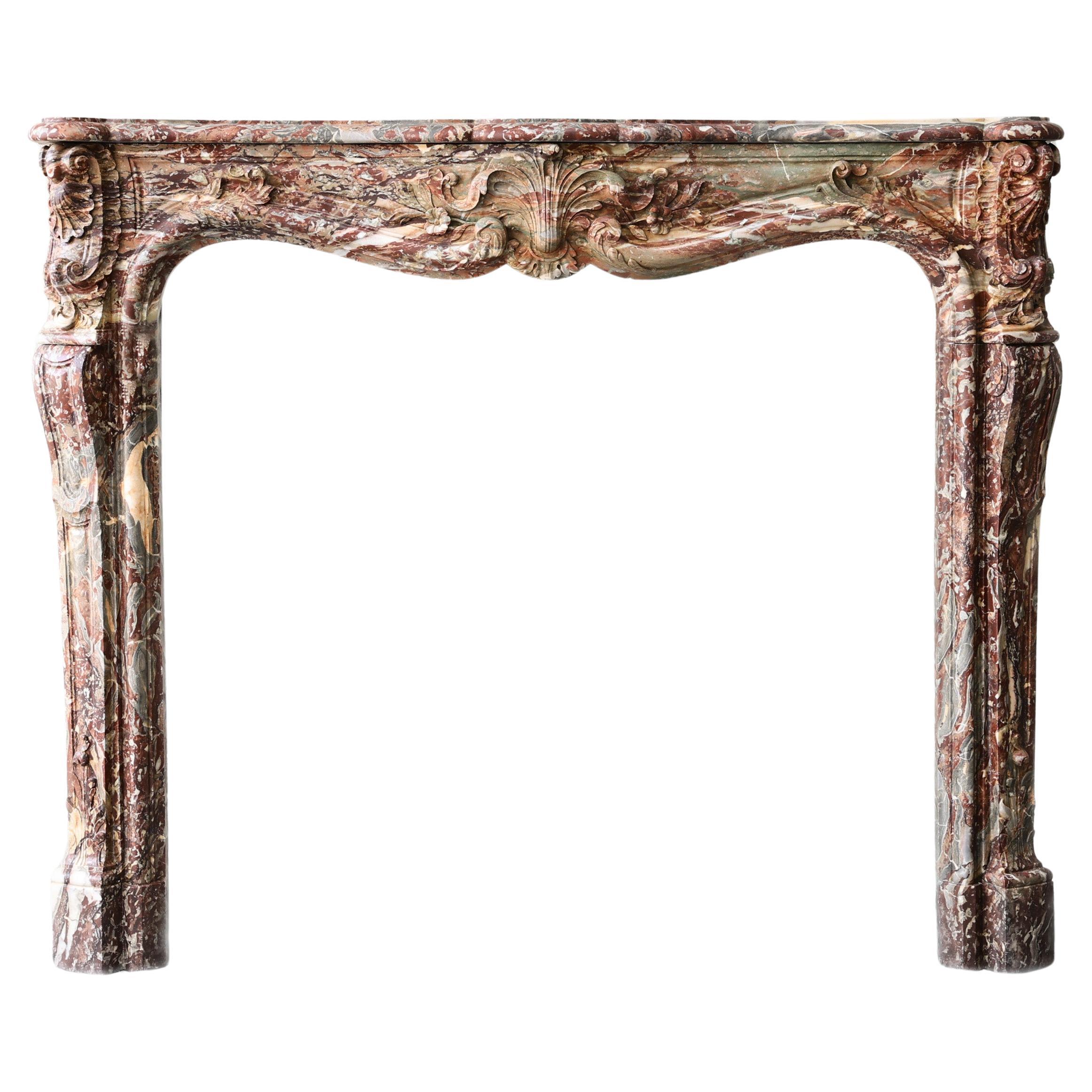 Antique Marble Fireplace Mantel For Sale