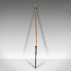 Antique Fireplace Poker, English, Brass, Decorative Fire Tool, Victorian, C.1850