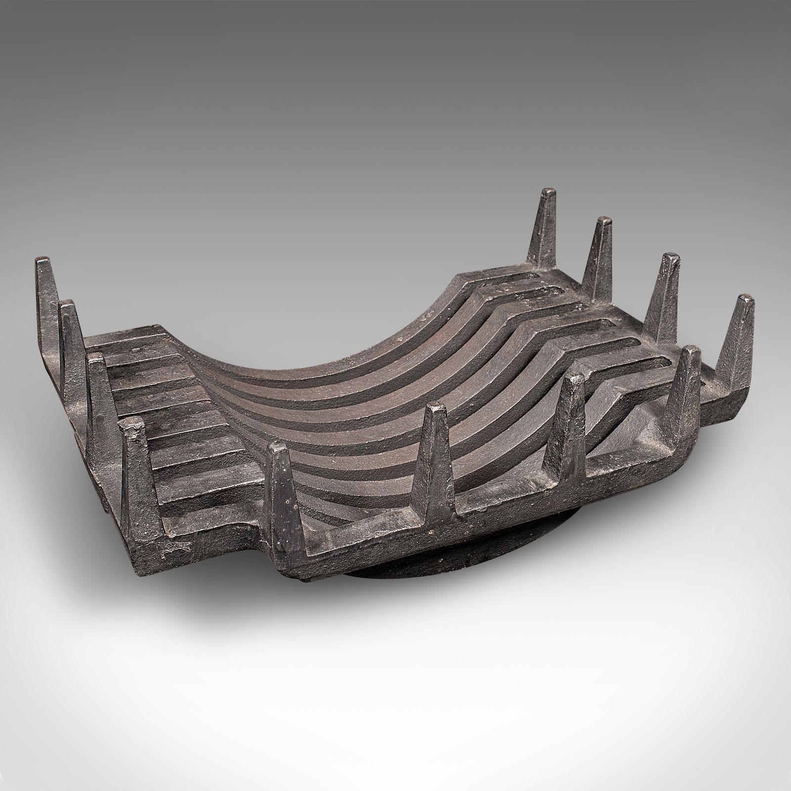 Antique Fireplace Set, English, Iron, Fire Basket, Pair of Andirons, Edwardian For Sale 4