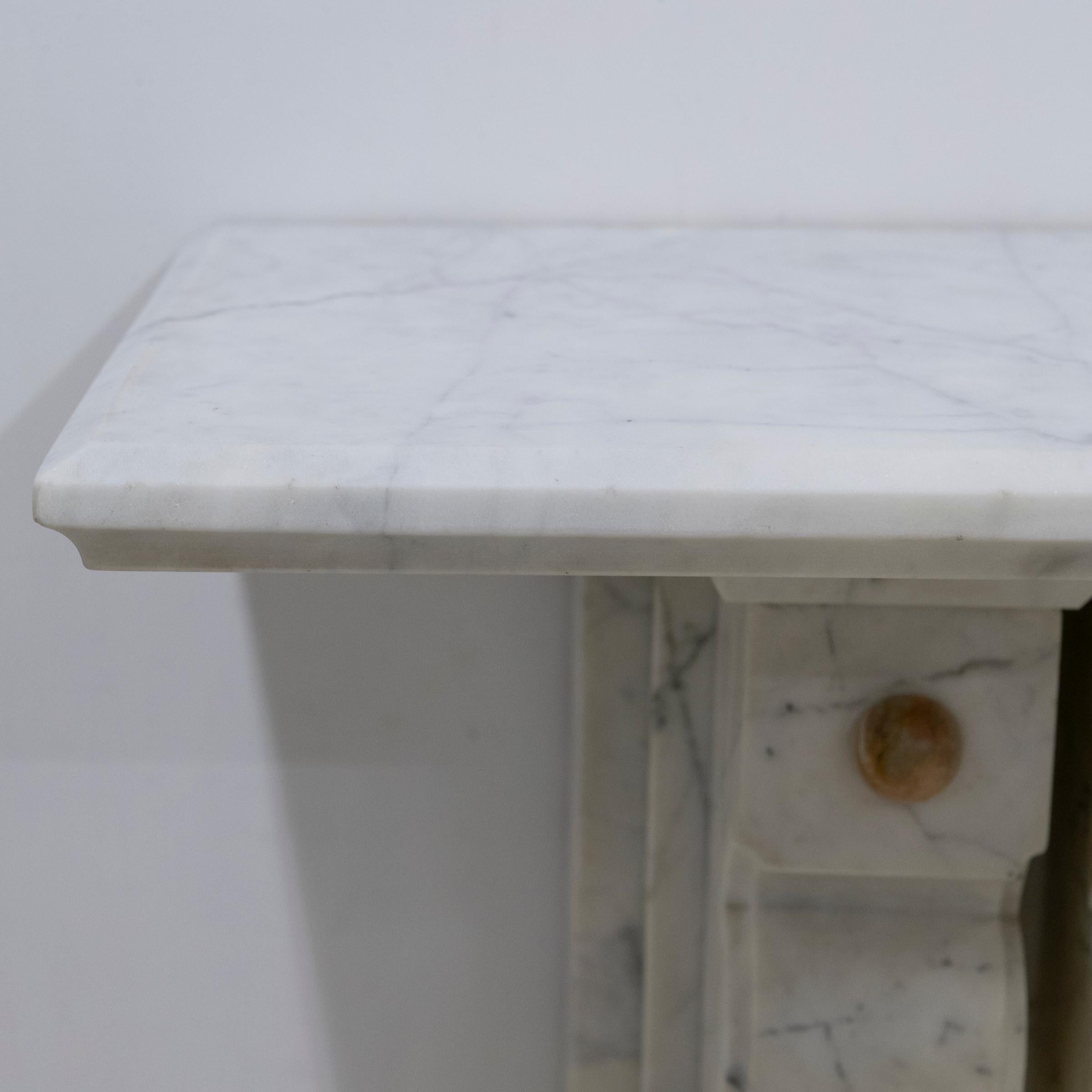 Antique Fireplace Surround With Sienna Marble Columns For Sale 6
