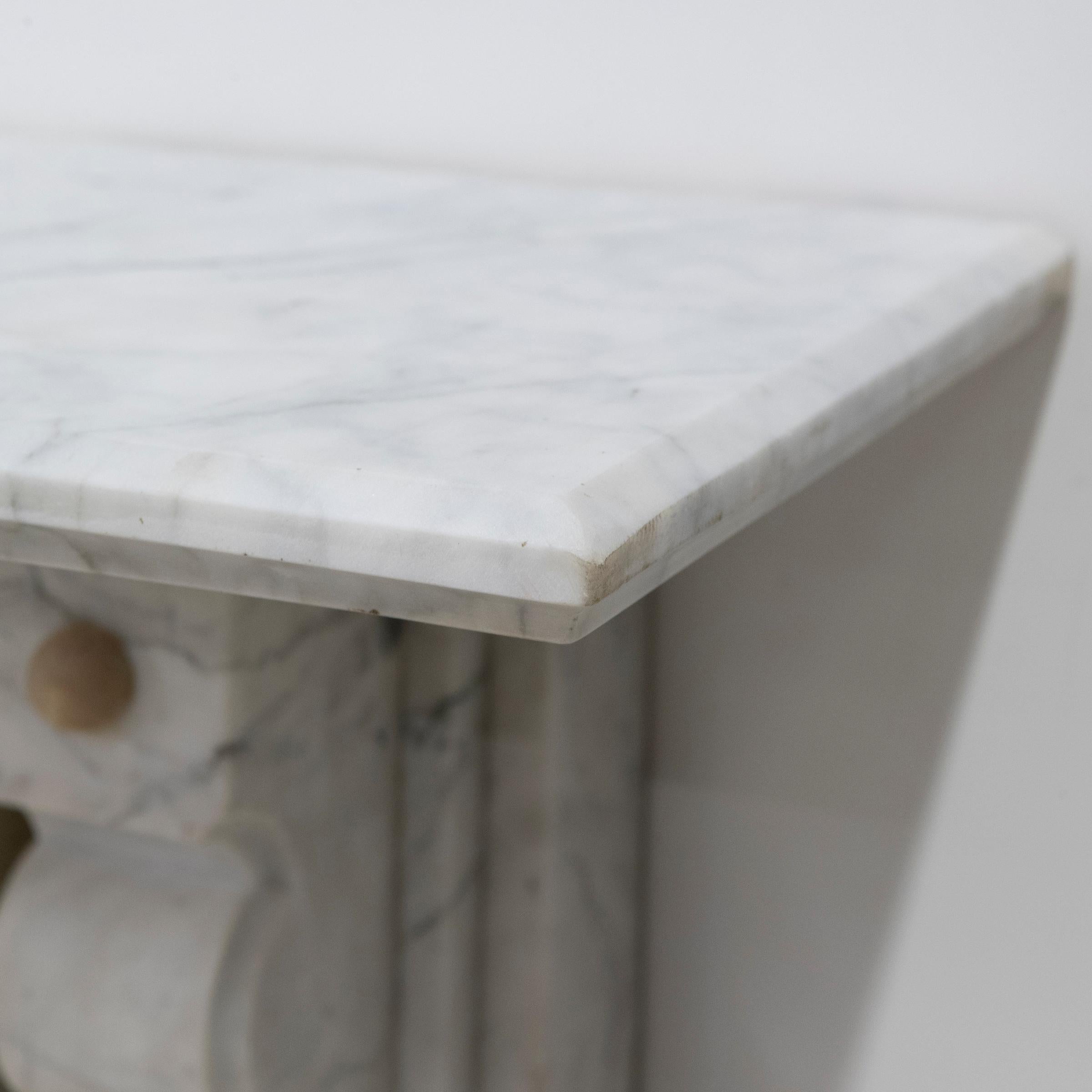 Entorno de Chimenea Antiguo con Columnas de Mármol Siena en venta 8