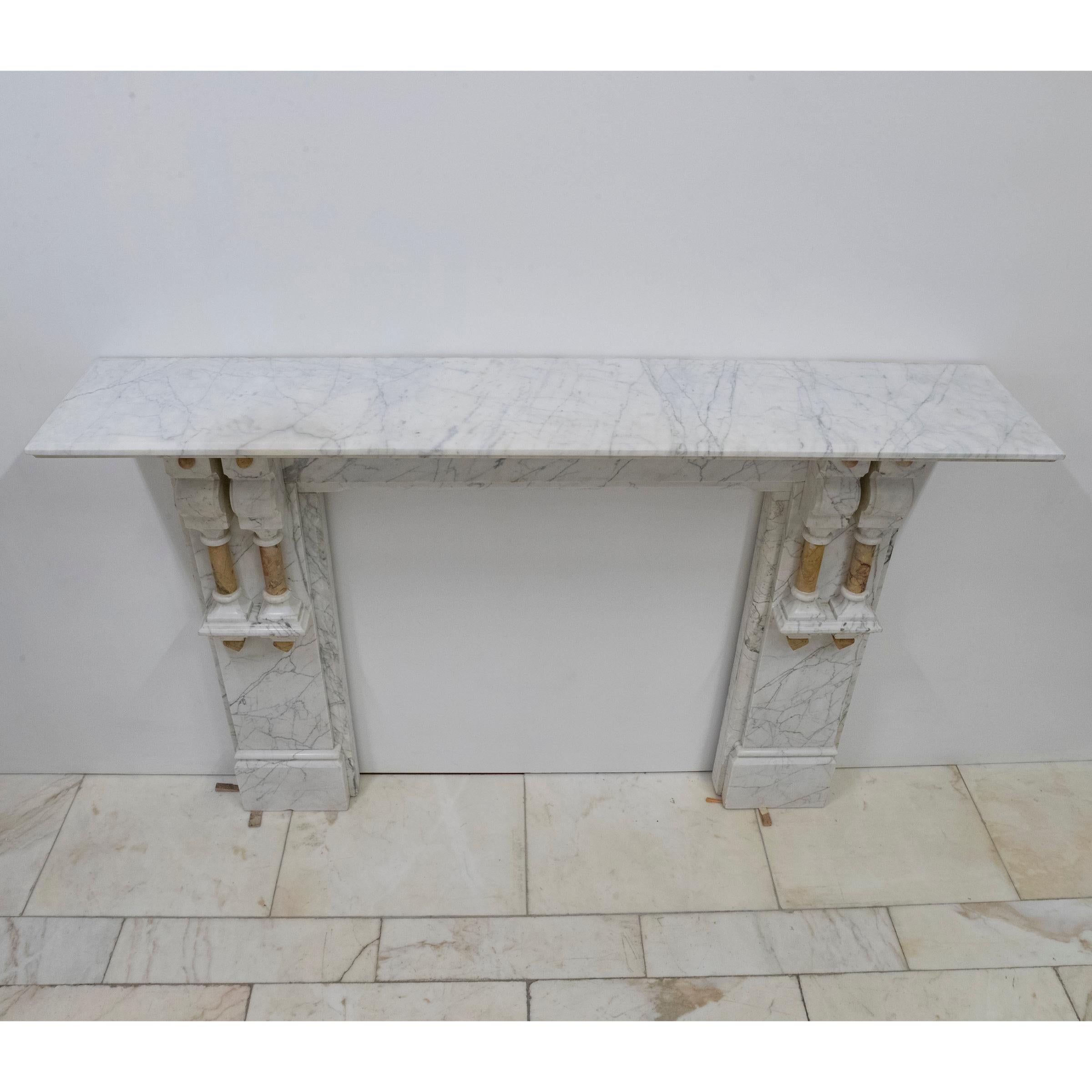 Antique Fireplace Surround With Sienna Marble Columns For Sale 8