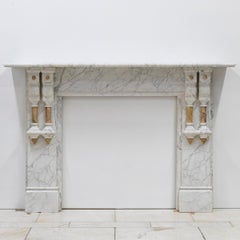 Antique Fireplace Surround With Sienna Marble Columns