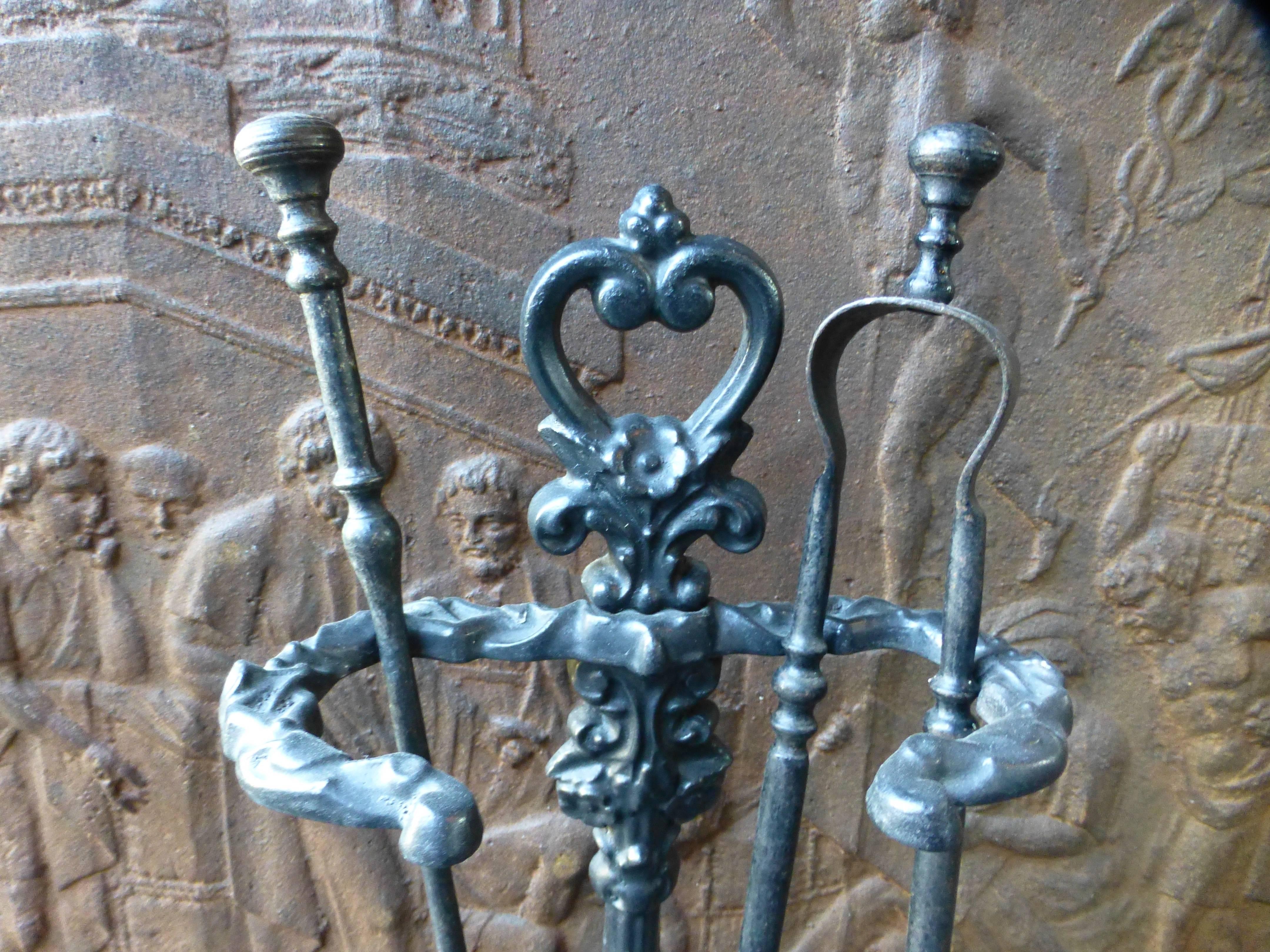 French Antique Fireplace Tools, Fire Irons