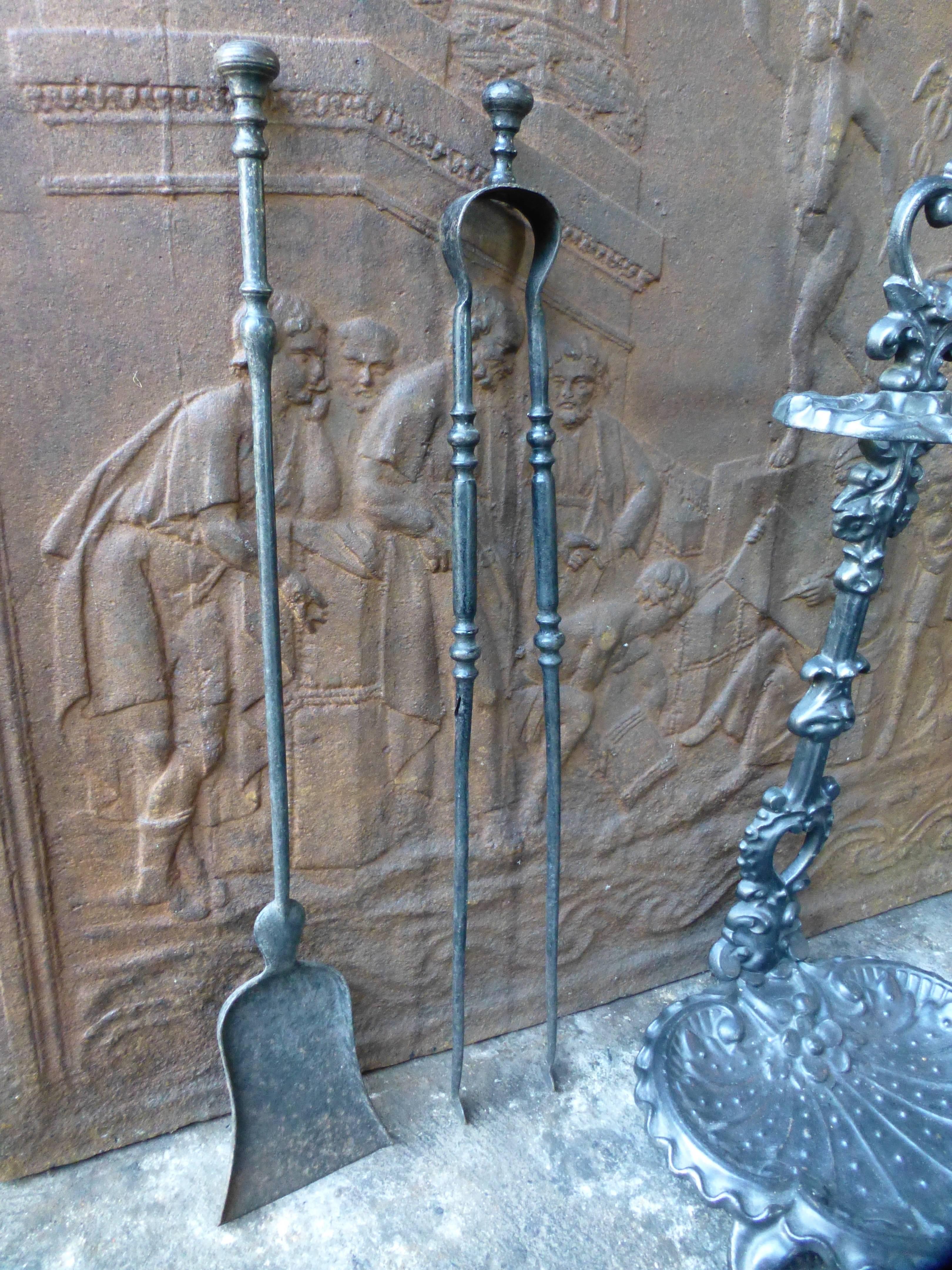 Antique Fireplace Tools, Fire Irons In Good Condition In Amerongen, NL