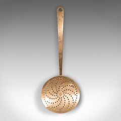 Antique Fireplace Warmer, English, Brass Chestnut Roasting Plate, Georgian, 1800