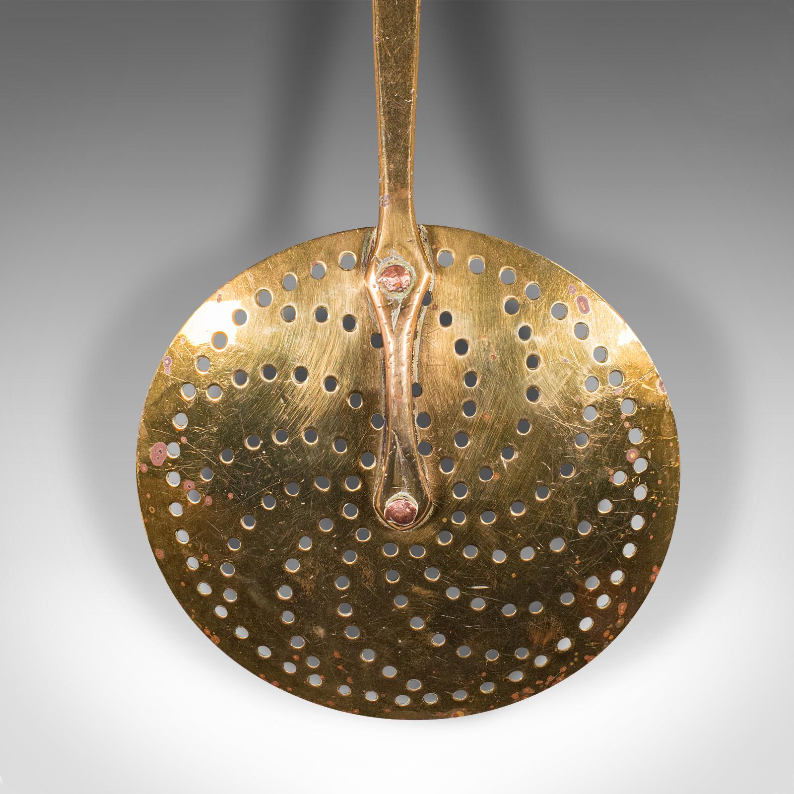 Scaldacamino antico, inglese, piastra in ottone per arrostire, georgiano, 1800 In condizioni buone in vendita a Hele, Devon, GB