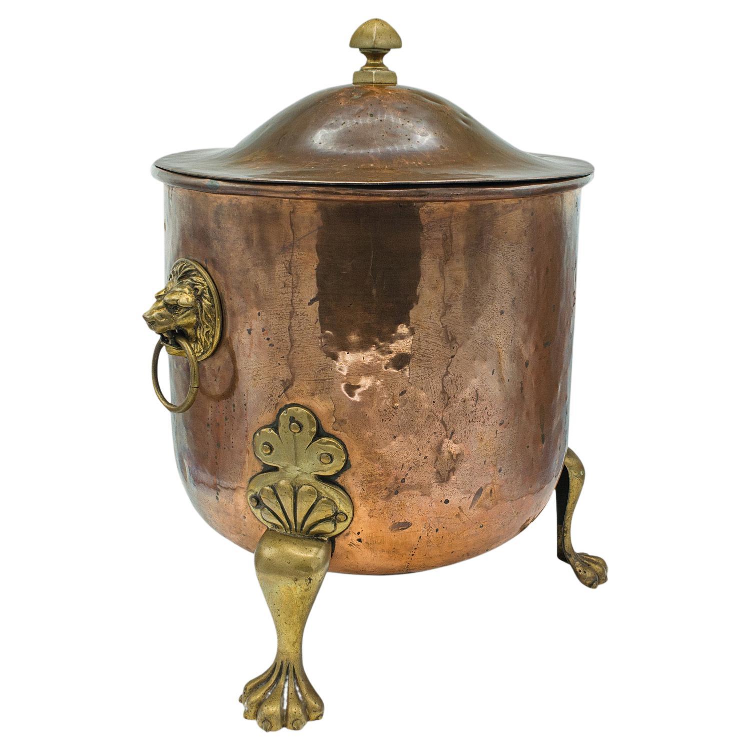 English Brass and Copper Coal Bin at 1stDibs coal bin for sale, coal