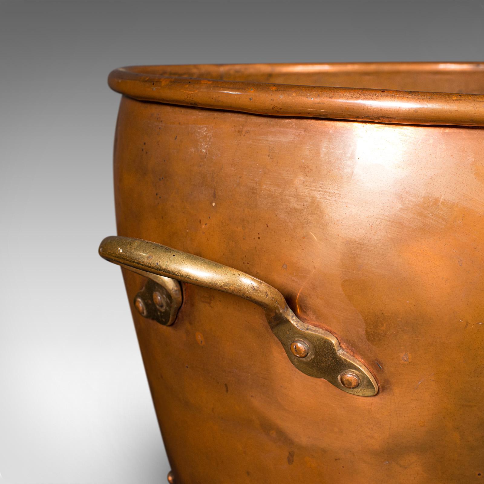 Antique Fireside Bin, English Copper, Brass, Coal, Log Bucket, Victorian, C.1880 6