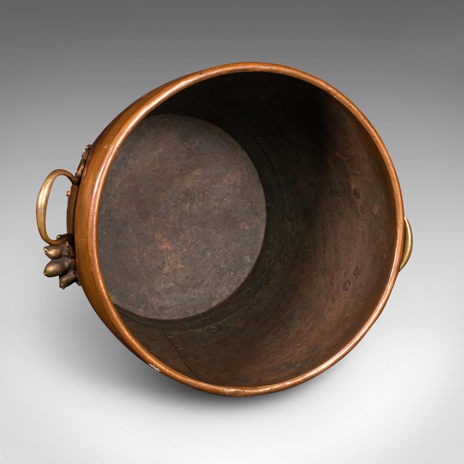 Antique Fireside Bin, English Copper, Brass, Coal, Log Bucket, Victorian, C.1880 3