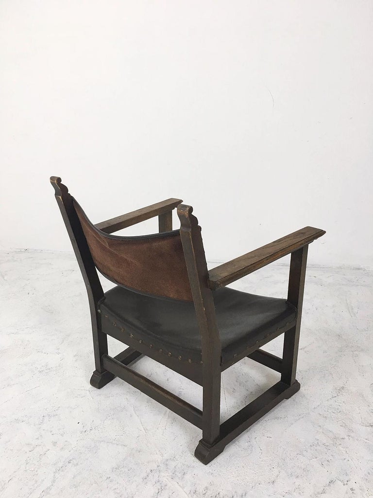 Antique Fireside Chair a Model Used by Adolf Loos, Vienna, 1930s at
