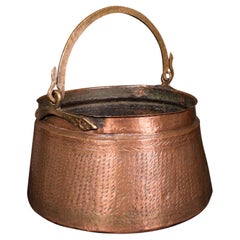 Antique Fireside Fuel Basket, Indian, Copper, Bronze, Pan, Coal, Logs, Victorian