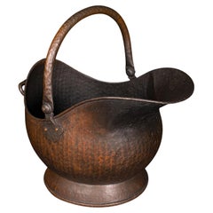 Bouteille de casque de cheminée ancienne, anglaise, cuivre, charbon, épicerie, victorienne