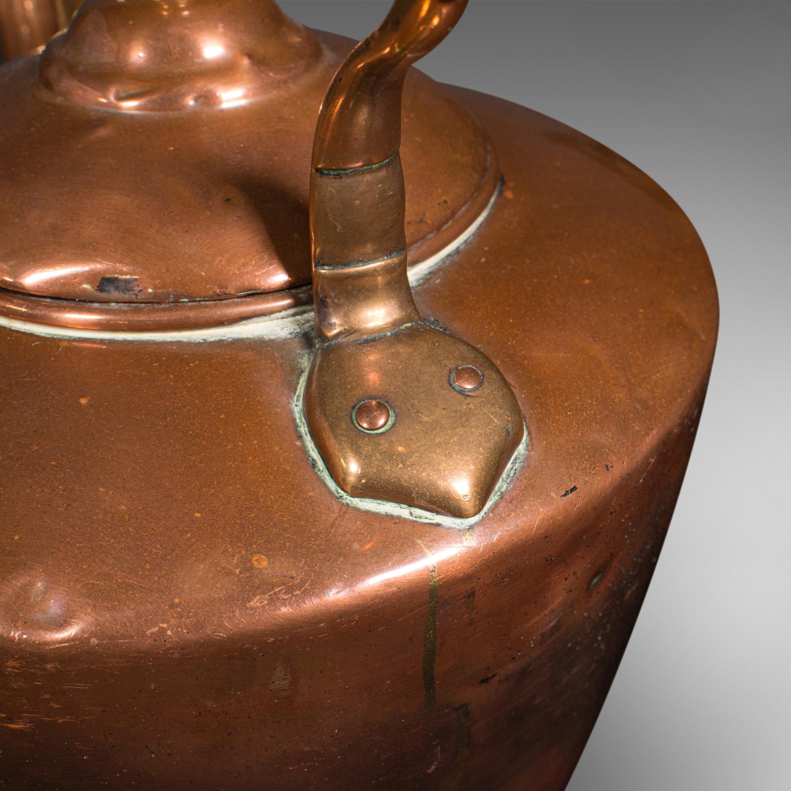 Antique Fireside Kettle, English Copper, Decorative, Fireplace Teapot, Victorian For Sale 5