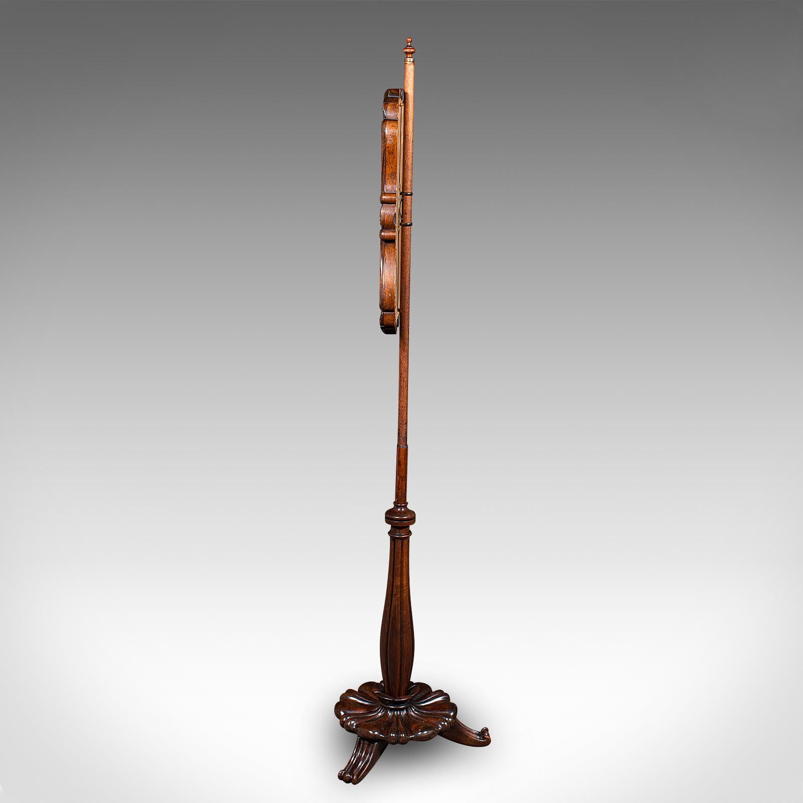 Textile Antique Fireside Pole Screen, English, Needlepoint, Adjustable, William IV, 1835 For Sale
